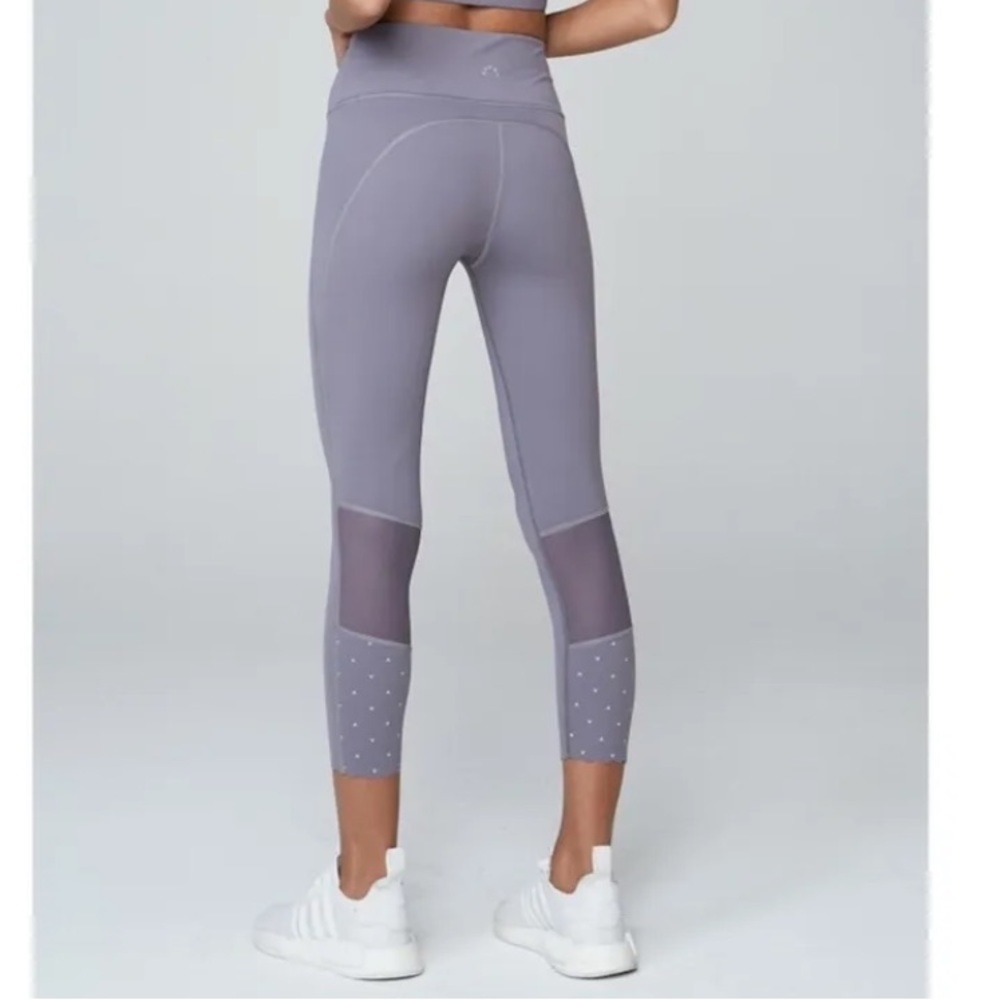 Varley Downing leggings high rise scalloped edge mesh medium